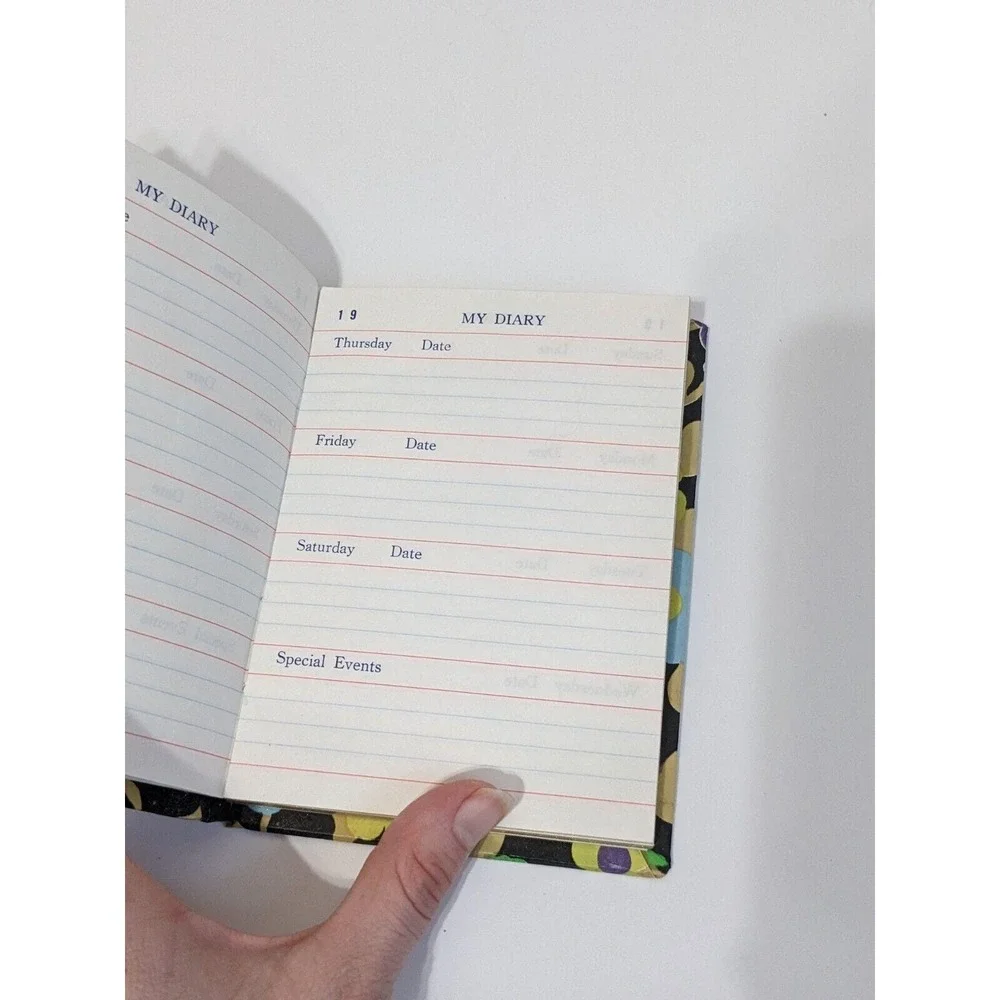 Vintage 1960's Flower Power Day Diary Planner Mod Hippie Unused Retro Cute Daisy